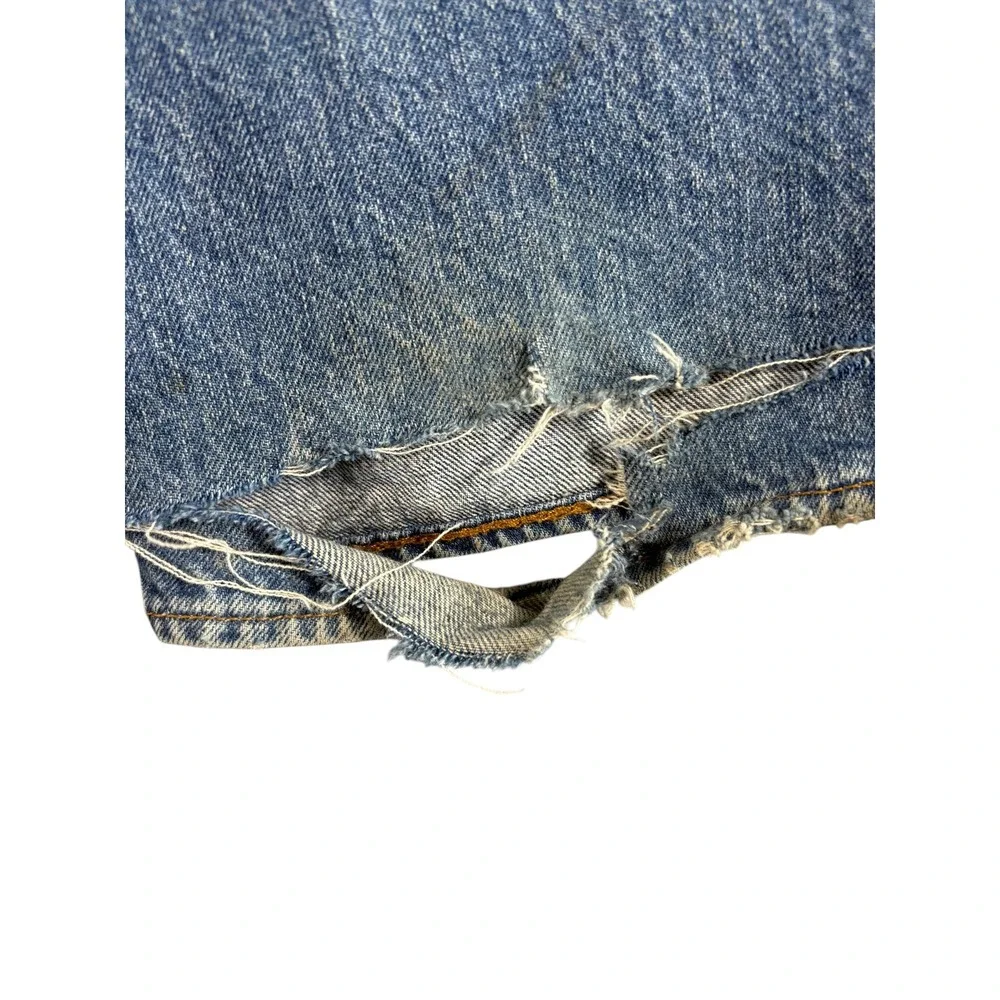 Vintage Polo Jeans Co Ralph Lauren Mens 38 Blue Denim Distressed Straight Leg